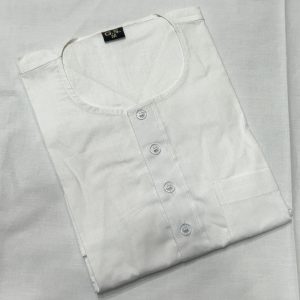 Mens White Cotton Kurta